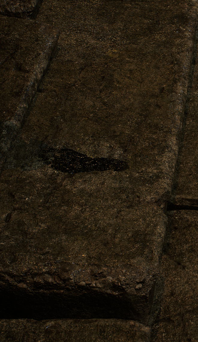 Footprint on irregular stone — a separate placement example